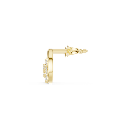 Floral Orbit Diamond Stud Earrings in Yellow Gold : 0.30CTW Round Brilliant