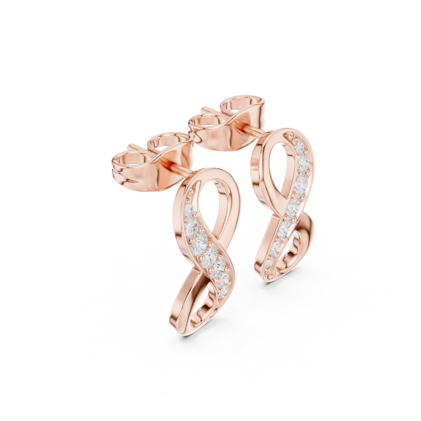 Infinite Radiance Diamond Stud Earrings In Yellow Gold : 0.16CTW