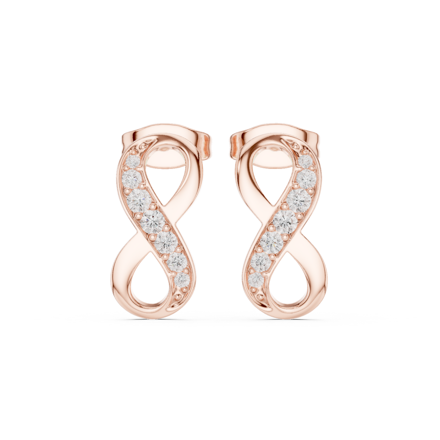 Infinite Radiance Diamond Stud Earrings In Yellow Gold : 0.16CTW