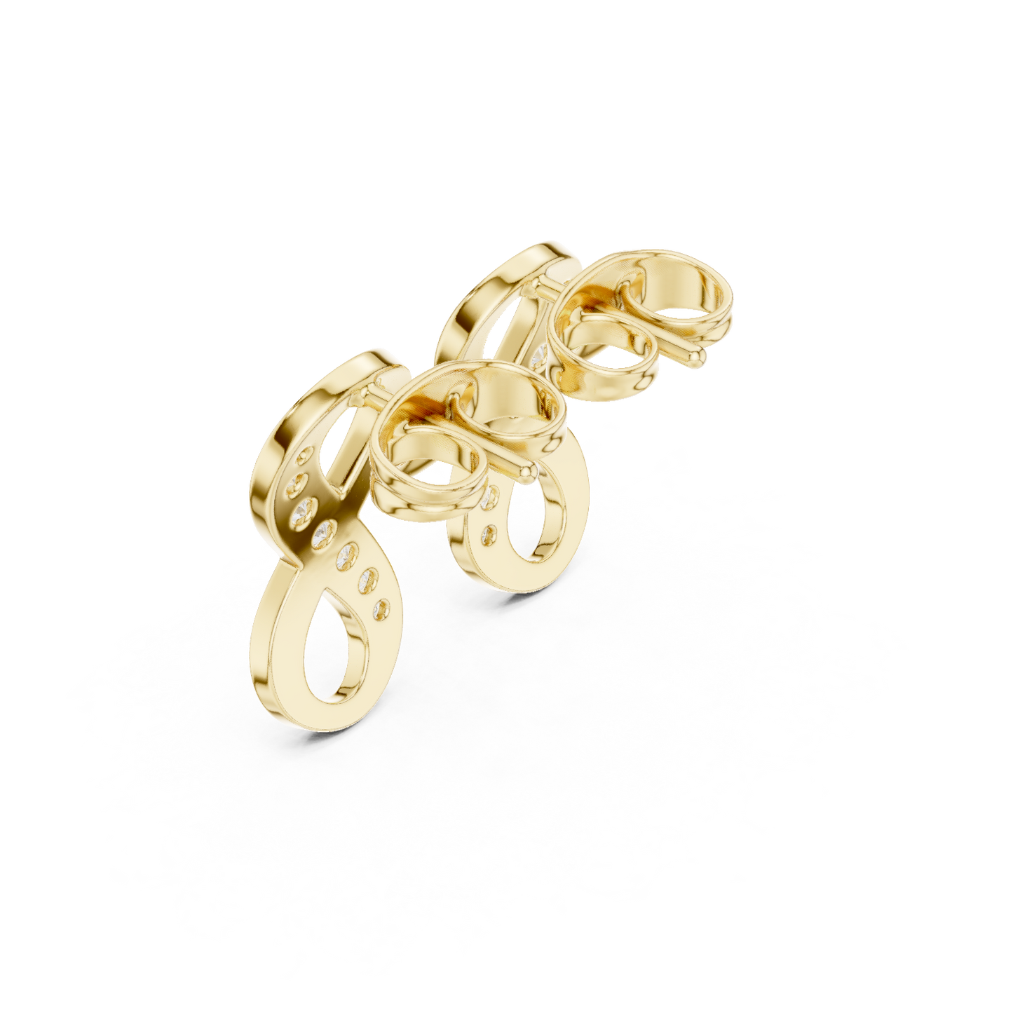 Infinite Radiance Diamond Stud Earrings In Yellow Gold : 0.16CTW