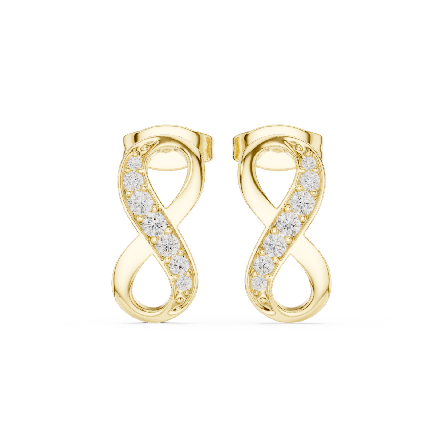Infinite Radiance Diamond Stud Earrings In Yellow Gold : 0.16CTW