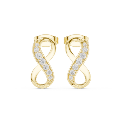 Infinite Radiance Diamond Stud Earrings In Yellow Gold : 0.16CTW