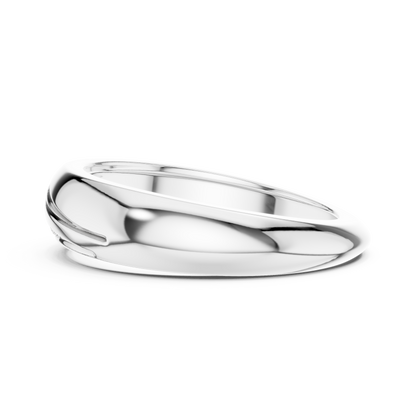 0.14ct Men's Modern Sculptural Curved Diamond Band in Yellow Gold