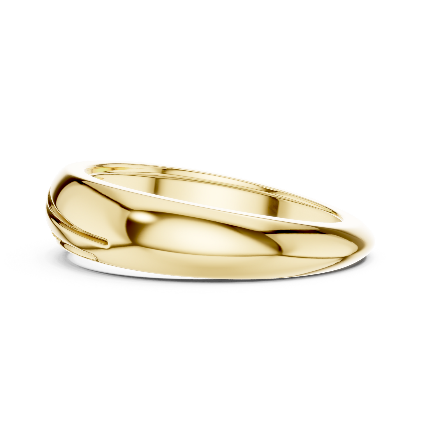 0.14ct Men's Modern Sculptural Curved Diamond Band in Yellow Gold
