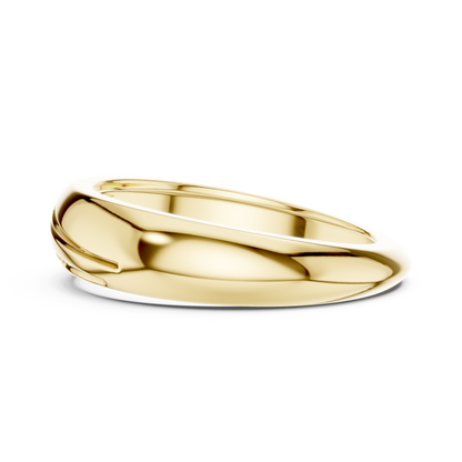 0.14ct Men's Modern Sculptural Curved Diamond Band in Yellow Gold