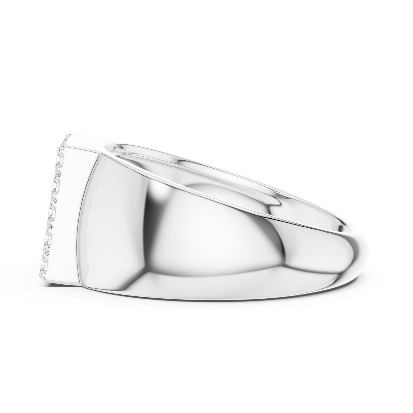 0.45ct Men's Pavé Diamond Square Signet Ring in Yellow Gold