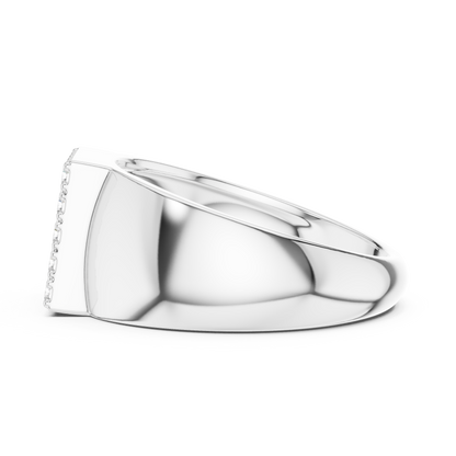 0.45ct Men's Pavé Diamond Square Signet Ring in Yellow Gold