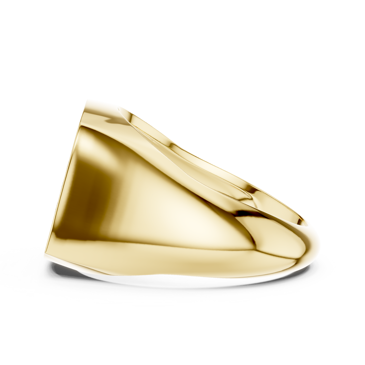 Yellow Gold Cushion Shape Round Diamond Signet Ring 0.70CTW