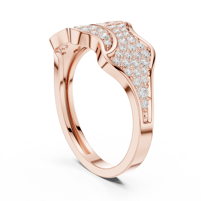 0.43ct Round Diamond Wave Cluster Ring in Yellow Gold