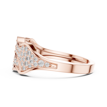 0.43ct Round Diamond Wave Cluster Ring in Yellow Gold