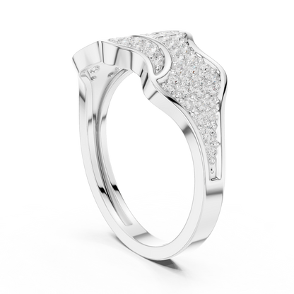0.43ct Round Diamond Wave Cluster Ring in Yellow Gold