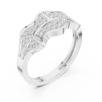 0.43ct Round Diamond Wave Cluster Ring in Yellow Gold