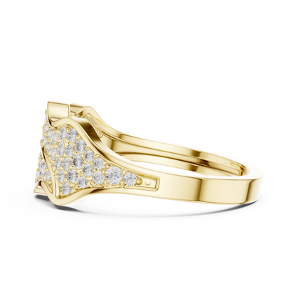 0.43ct Round Diamond Wave Cluster Ring in Yellow Gold