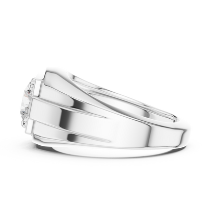 1.1ct Round Solitaire Diamond Men's Ring in Yellow Gold