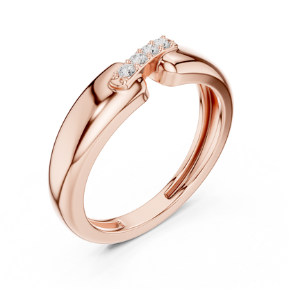 Yellow Gold Round Diamond Bezel Solitaire Ring 0.07CTW