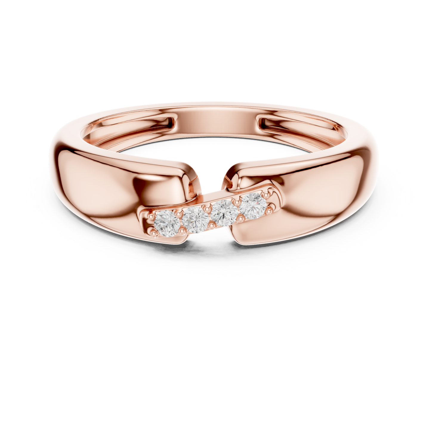 Yellow Gold Round Diamond Bezel Solitaire Ring 0.07CTW