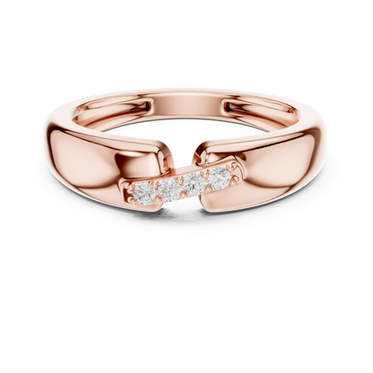Yellow Gold Round Diamond Bezel Solitaire Ring 0.07CTW