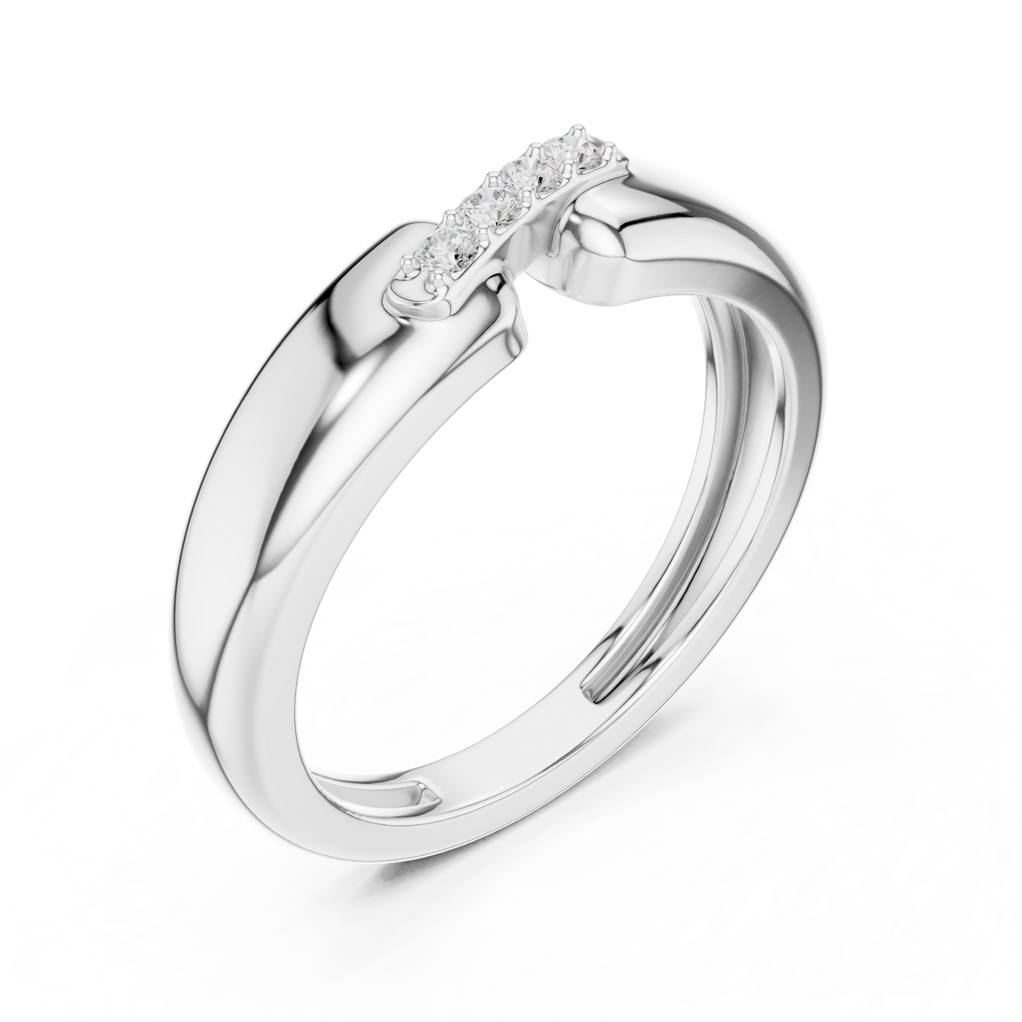 Yellow Gold Round Diamond Bezel Solitaire Ring 0.07CTW