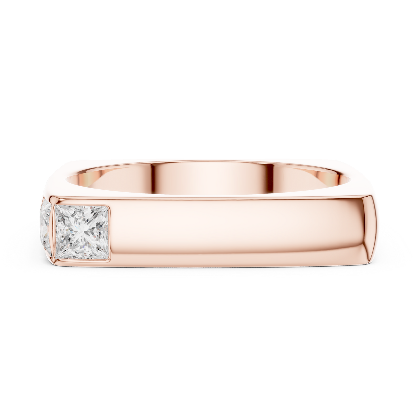 0.7ct Princess Cut Two-Stone Corner Diamond Ring in Yellow Gold