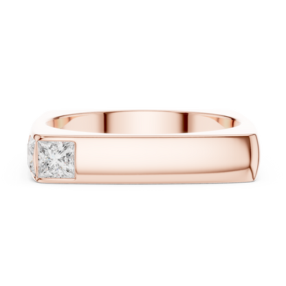 0.7ct Princess Cut Two-Stone Corner Diamond Ring in Yellow Gold