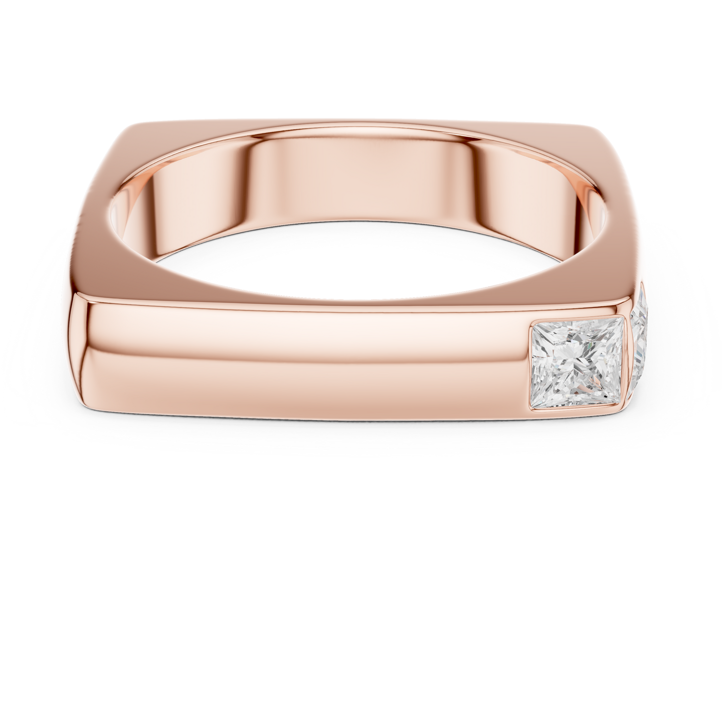 0.7ct Princess Cut Two-Stone Corner Diamond Ring in Yellow Gold