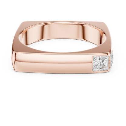 0.7ct Princess Cut Two-Stone Corner Diamond Ring in Yellow Gold
