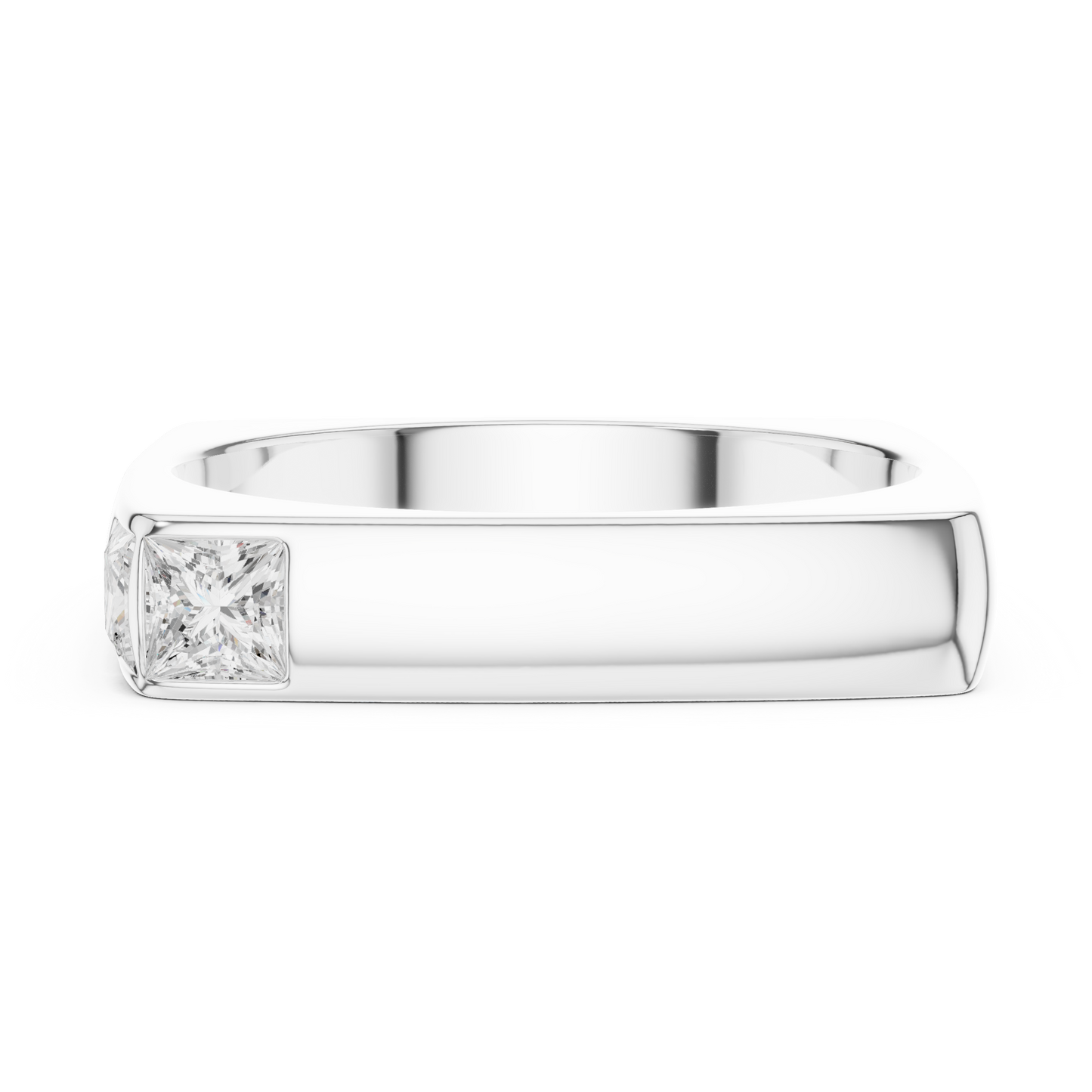 0.7ct Princess Cut Two-Stone Corner Diamond Ring in Yellow Gold