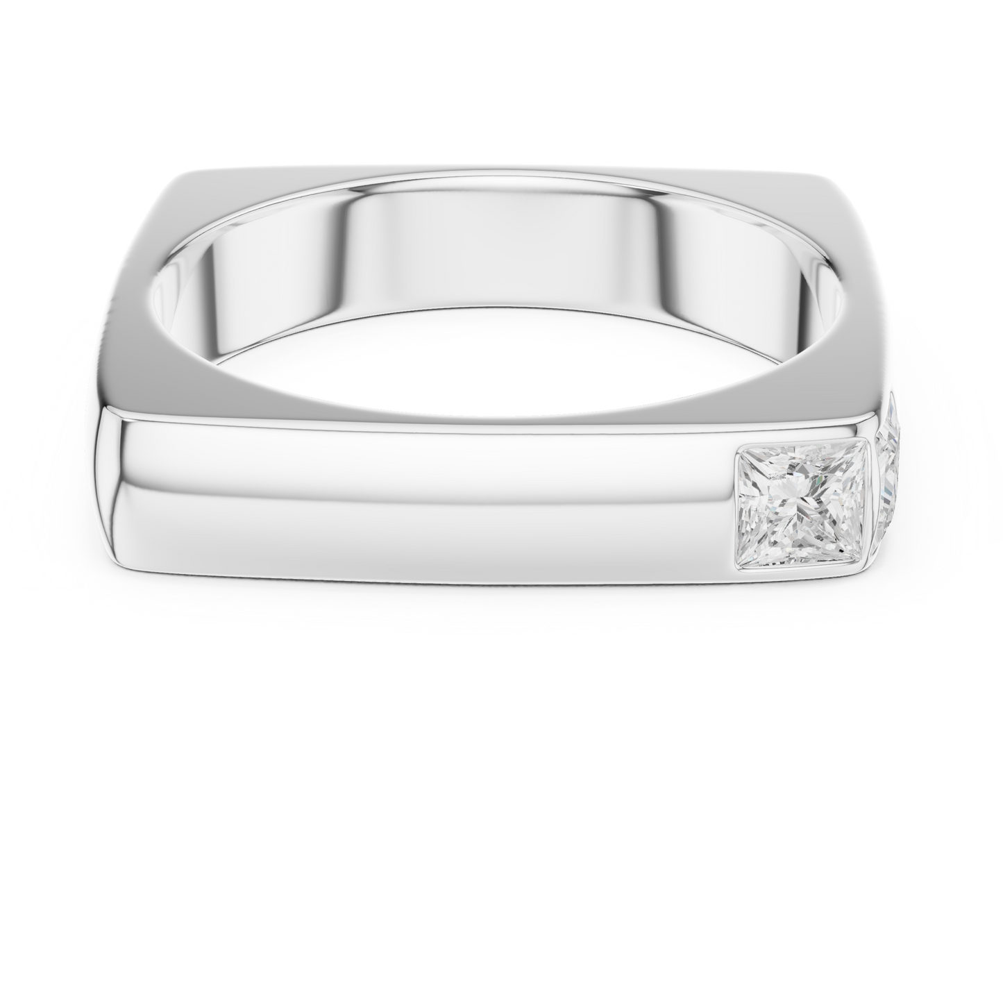 0.7ct Princess Cut Two-Stone Corner Diamond Ring in Yellow Gold