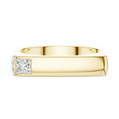 0.7ct Princess Cut Two-Stone Corner Diamond Ring in Yellow Gold