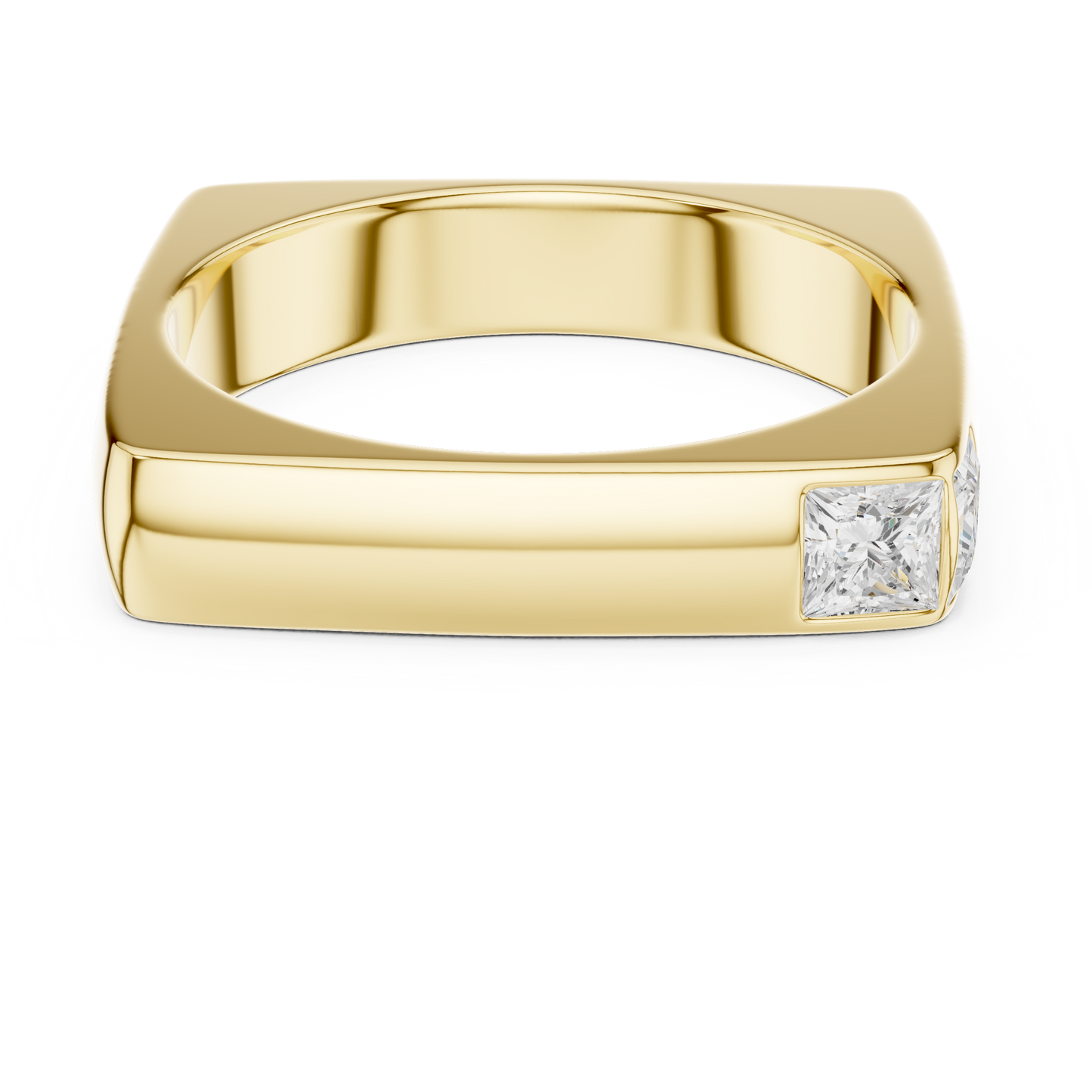 0.7ct Princess Cut Two-Stone Corner Diamond Ring in Yellow Gold