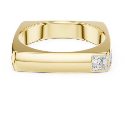 0.7ct Princess Cut Two-Stone Corner Diamond Ring in Yellow Gold