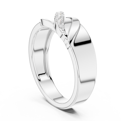 0.14ct Men's Sculptural Diagonal Wave Diamond Band in Yellow Gold