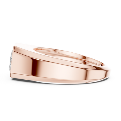1.8ct Men's Emerald-Cut Diamond Signet Ring in Yellow Gold
