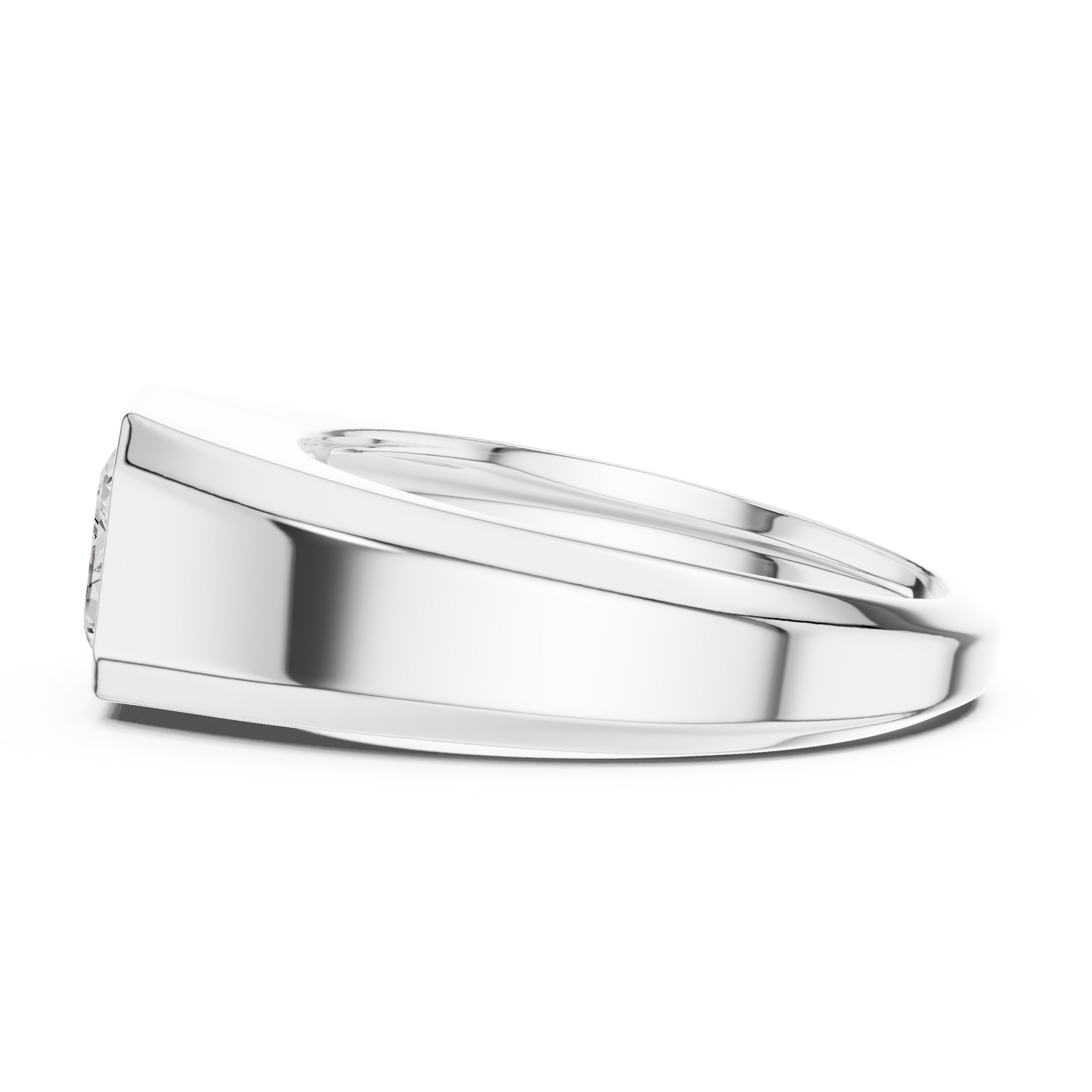 1.8ct Men's Emerald-Cut Diamond Signet Ring in Yellow Gold