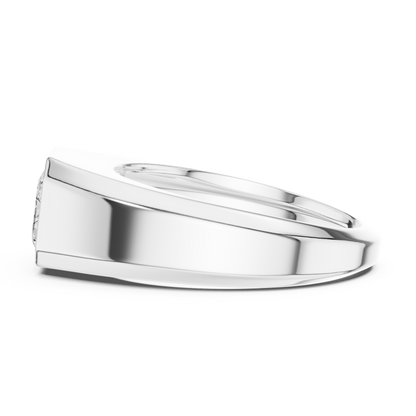 1.8ct Men's Emerald-Cut Diamond Signet Ring in Yellow Gold