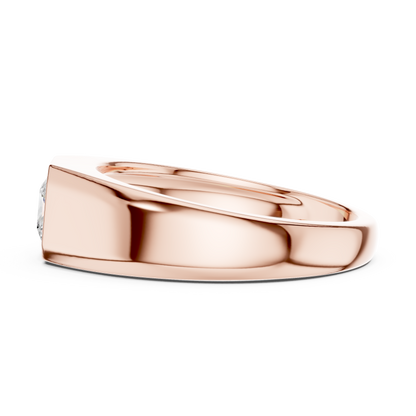 0.5ct Elegant Men's Princess-Cut Diamond Signet Ring in Yellow Gold