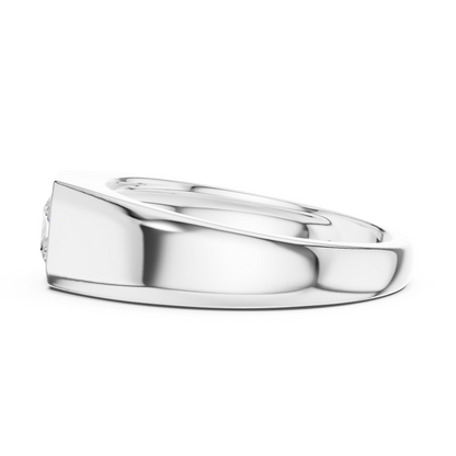 0.5ct Elegant Men's Princess-Cut Diamond Signet Ring in Yellow Gold