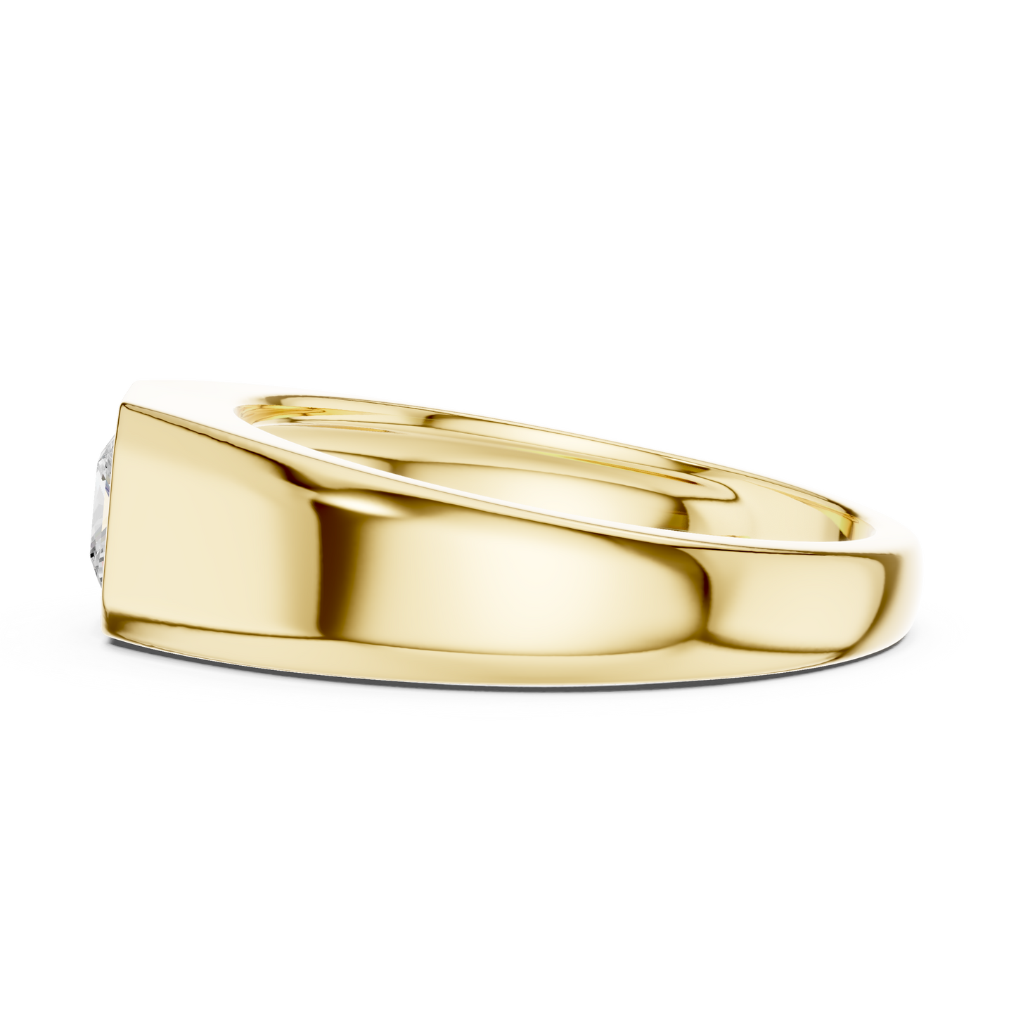 0.5ct Elegant Men's Princess-Cut Diamond Signet Ring in Yellow Gold