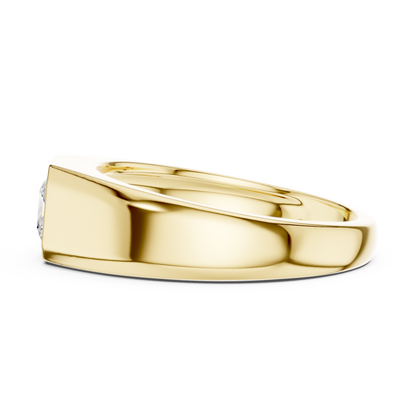 0.5ct Elegant Men's Princess-Cut Diamond Signet Ring in Yellow Gold