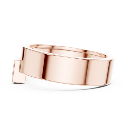 Yellow Gold Princess Cut Diamond Solitaire Band | 0.25CTW Dropped Bezel Minimalist Ring