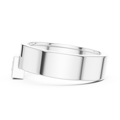 Yellow Gold Princess Cut Diamond Solitaire Band | 0.25CTW Dropped Bezel Minimalist Ring