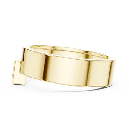 Yellow Gold Princess Cut Diamond Solitaire Band | 0.25CTW Dropped Bezel Minimalist Ring