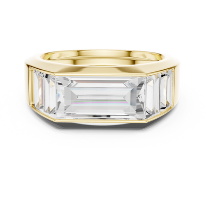 3.42ct Men's Baguette-Cut Diamond 3-Stone Band in Yellow Gold