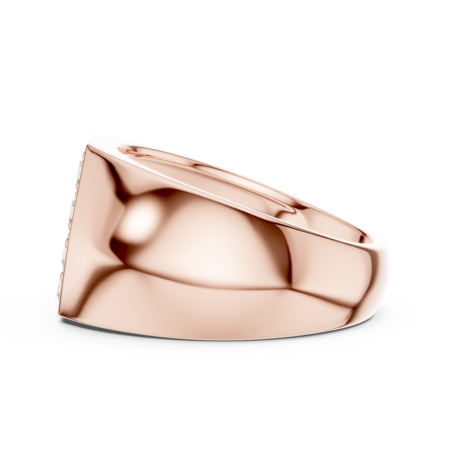 0.91ct Men's Hexagonal Diamond Cluster Signet Ring in Yellow Gold