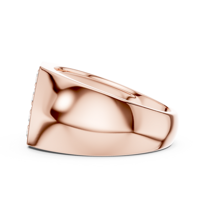 0.91ct Men's Hexagonal Diamond Cluster Signet Ring in Yellow Gold