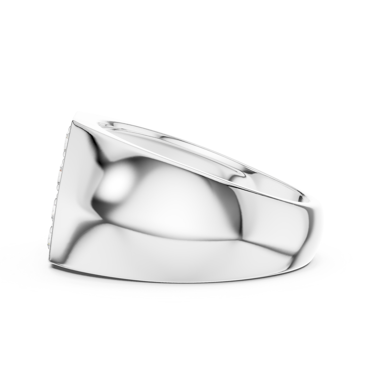 0.91ct Men's Hexagonal Diamond Cluster Signet Ring in Yellow Gold