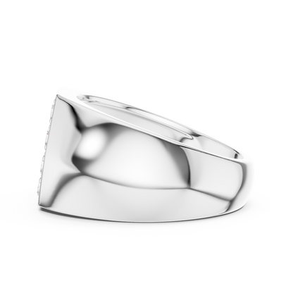 0.91ct Men's Hexagonal Diamond Cluster Signet Ring in Yellow Gold