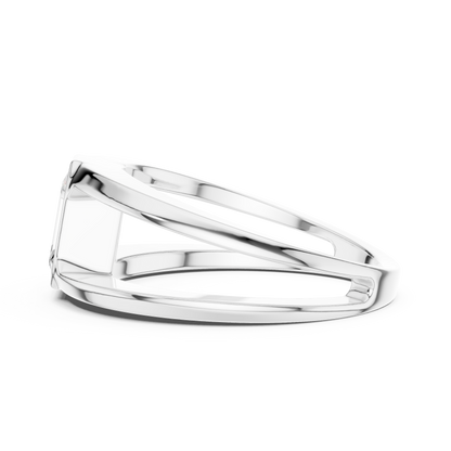 1ct Modern Emerald-Cut Diamond Split-Shank Bezel Ring in Yellow Gold
