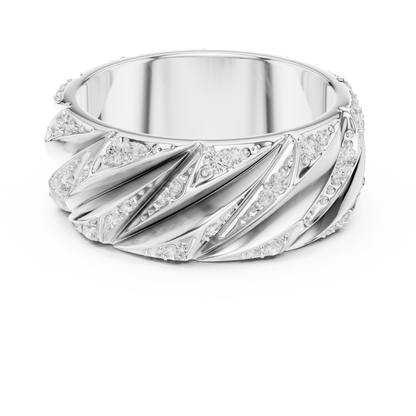 Yellow Gold Twisted Cable Diamond Band | 0.63CTW Fluted Statement Ring