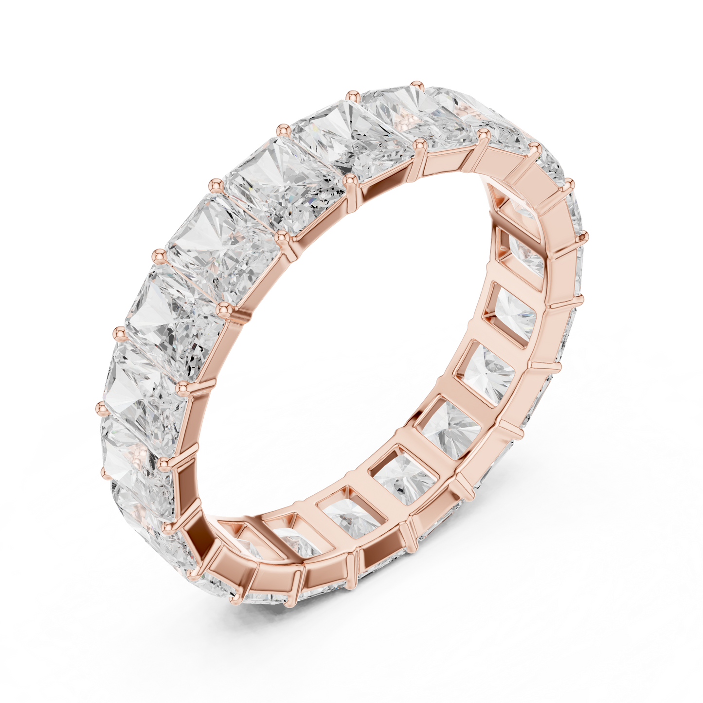 4.87ct Radiant-Cut Diamond Eternity Band in Yellow Gold